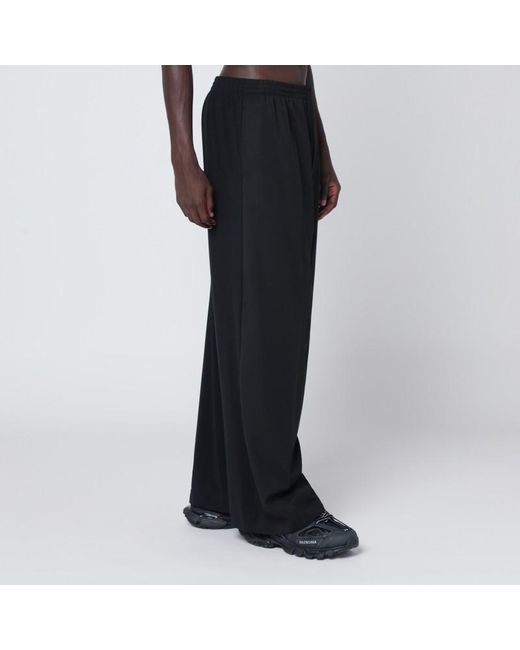 Balenciaga Black Wide Wool Trousers for men