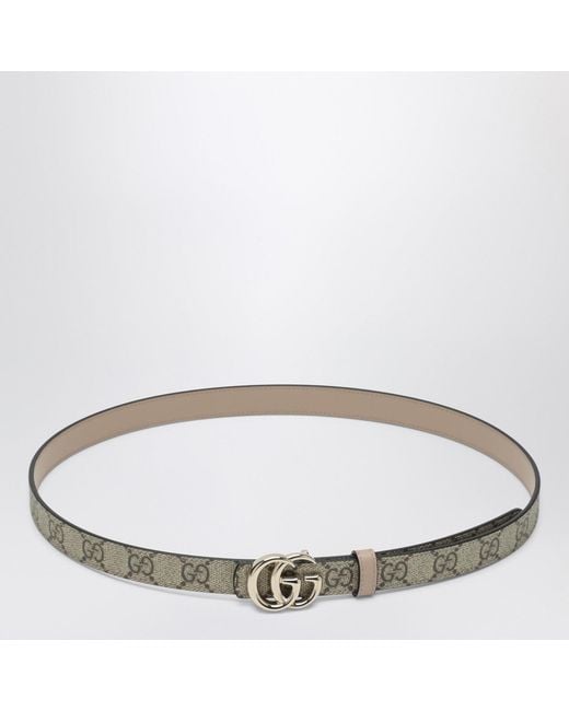 Gucci Brown Thin Reversible Gg Marmont Belt