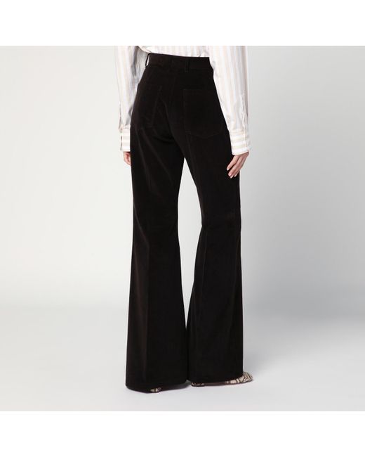 Ferragamo Black Espresso Flared Pants