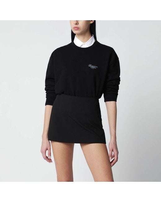 Givenchy Black Brushed Cotton Sweatshirt With Logo