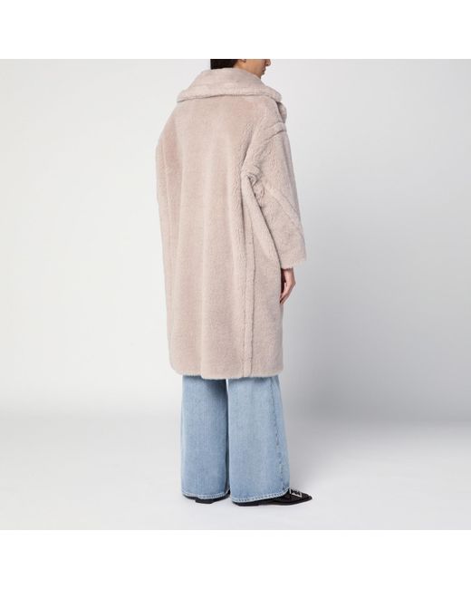 Max Mara Natural Teddy Bear Icon Coat In Sand-coloured Alpaca And Wool