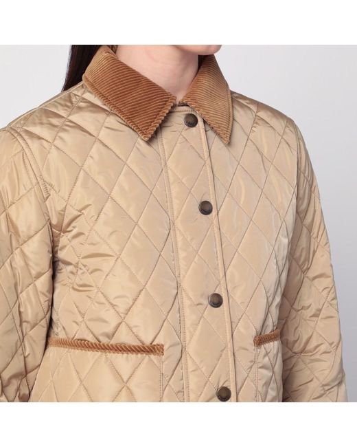 Burberry Blue Gesteppte Cropped-Jacke Aus Nylon