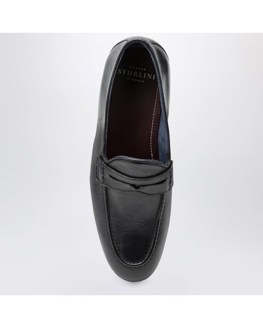 Sturlini Black Savio Leather Loafers for men