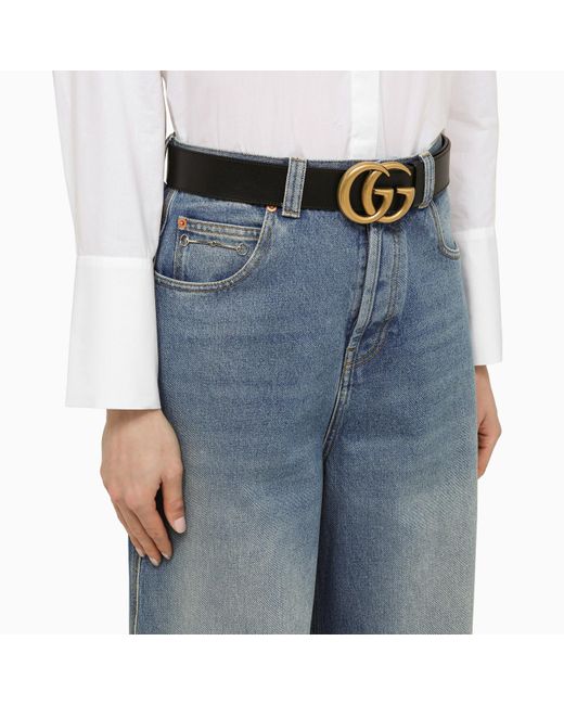Gucci Black Belt With Double G Buckle