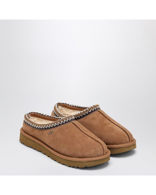 Ugg Brown Tasman Chestnut Eather Slip-Ons