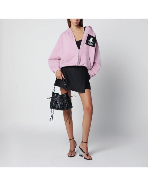 Balenciaga Red Antique Cotton Jersey Zip-Up Hoodie