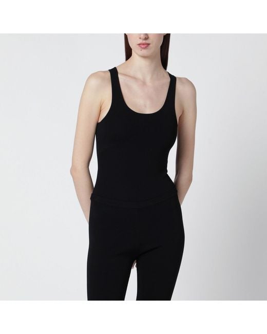 Entire studios Black Viscose Jersey Bodysuit