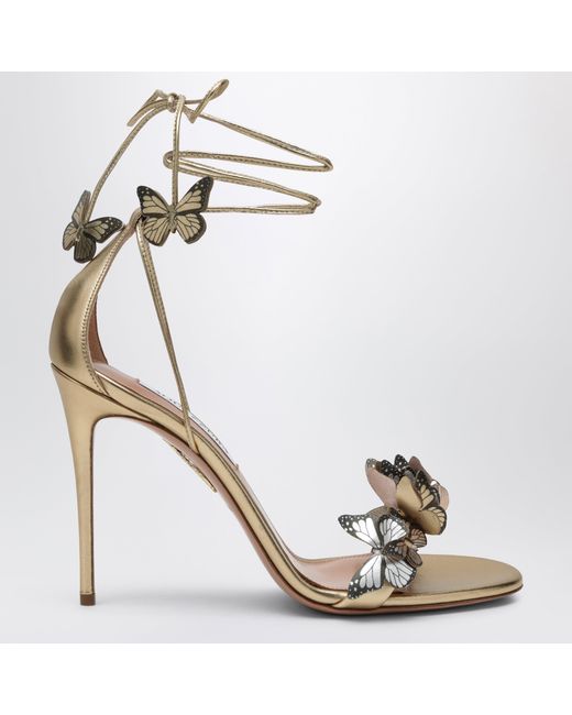 Aquazzura Metallic Papillon Sandal 105