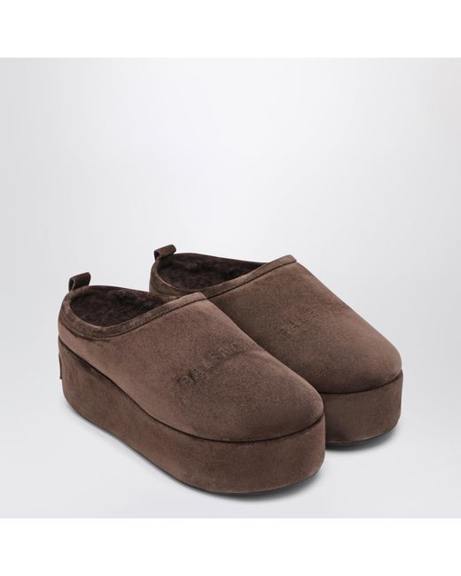 Balenciaga Brown Espresso Alaska Soft Platform Clogs