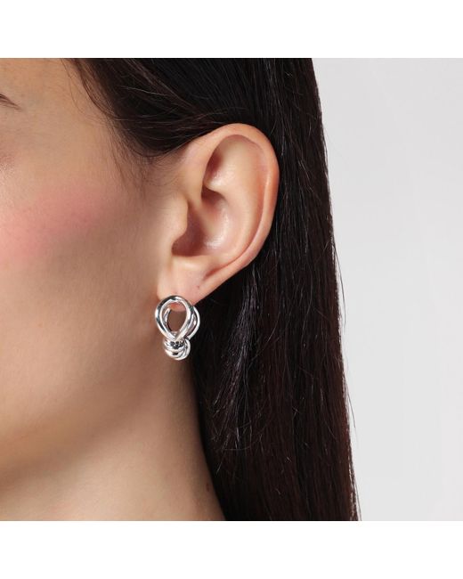 Bottega Veneta White Earrings With Knot Detail