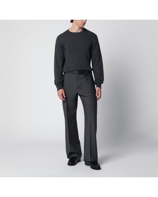 Roberto Collina Black Anthracite Wool-Blend Sweater for men