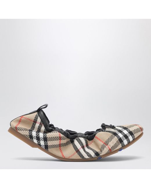 Burberry Multicolor Fawn Check Ballet Flats