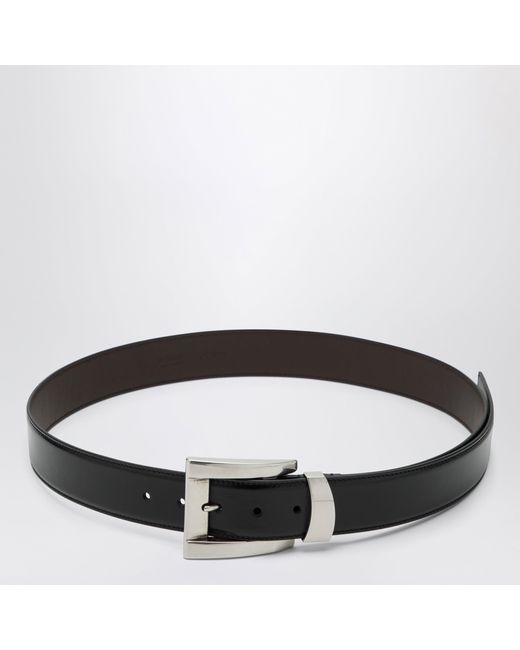 Versace Brown Leather Belt With Logo Lettering