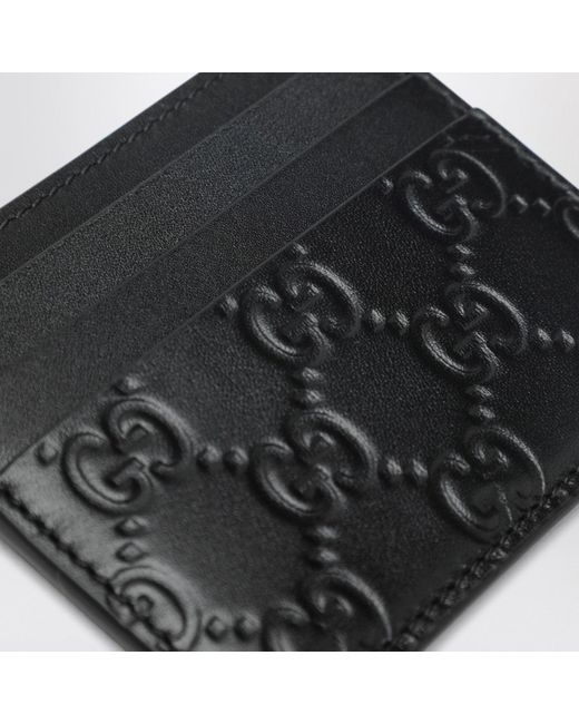 Gucci Black Gg Emblem Card Holder for men