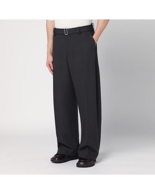 Studio Nicholson Black Pantalone Vital In Wool Color Oil for men
