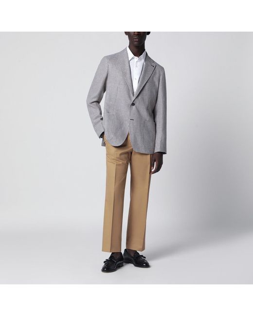 Tagliatore Gray Singlebreasted Jacket With Pattern for men