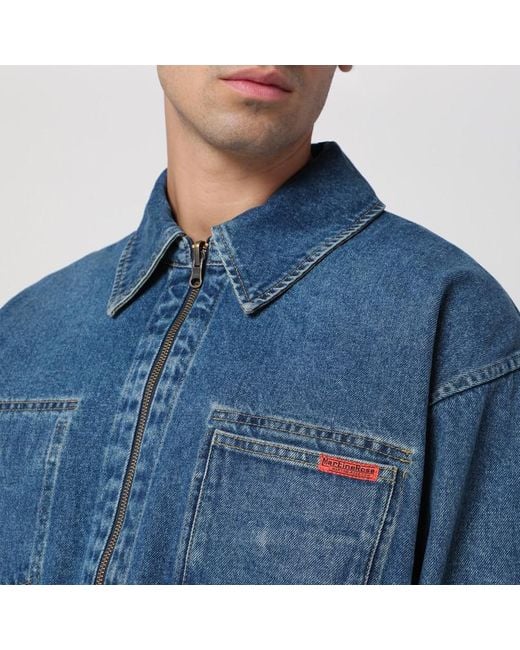 Martine Rose Blue Reversible Denim Zip Jacket for men