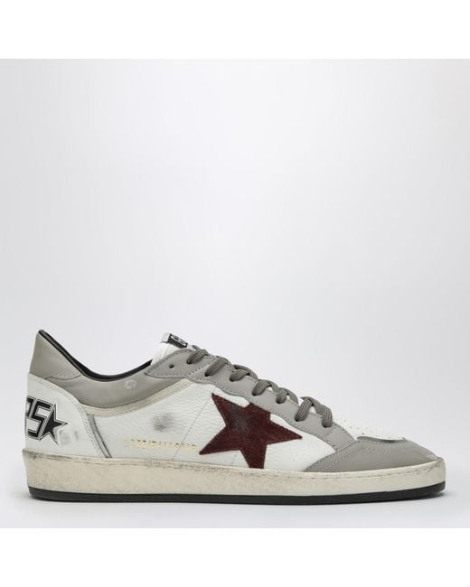 Golden Goose Deluxe Brand Multicolor Ball Star Sneaker/Taupe/Burgundy for men