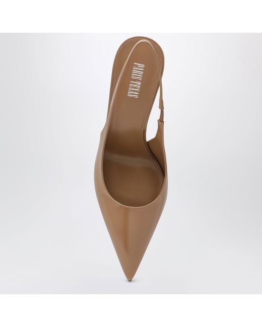 Paris Texas Natural Patent Leather Lidia Slingback Pumps