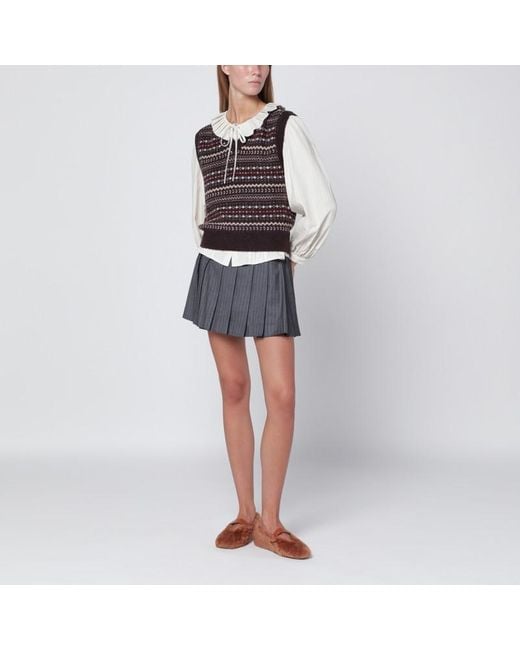 DUNST Black Wool Blend Waistcoat