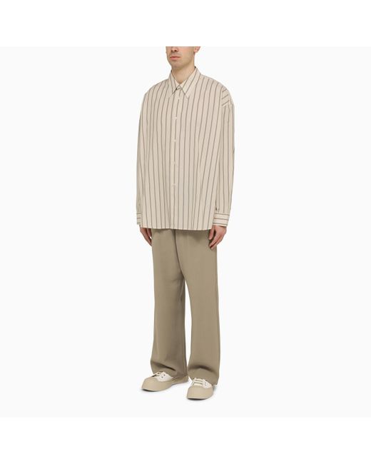 Studio Nicholson Natural Striped Cotton Shirt for men