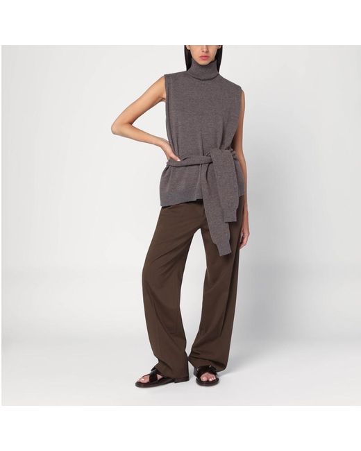 Rohe Gray Double-Layer Taupe Mélange Sweater