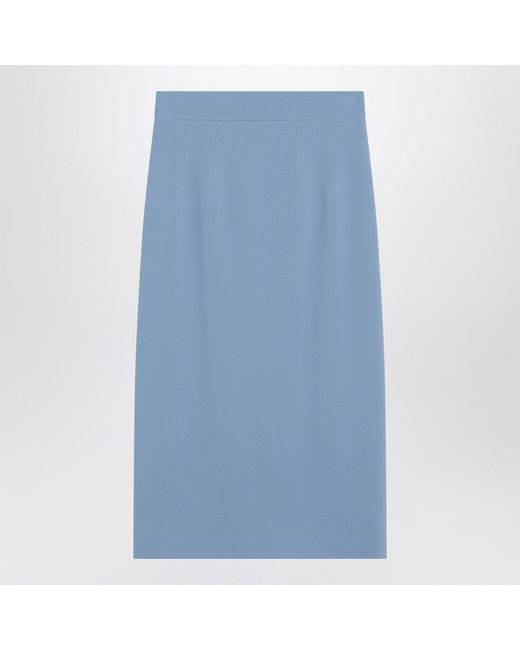 Dolce & Gabbana Blue Light Stretch Cady Skirt