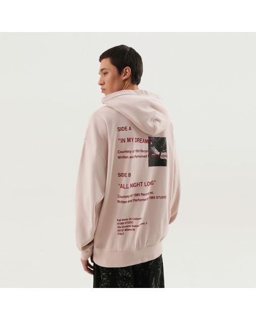 1989 STUDIO Pink Hooded Sweatshirt for men