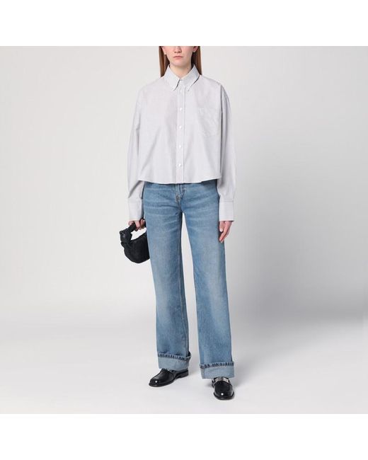AMI White Cropped Hemd Ami De Coeur Mit Streifen