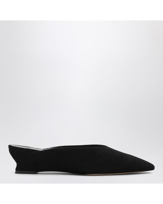 Le Monde Beryl Black Wedge Mule In Suede