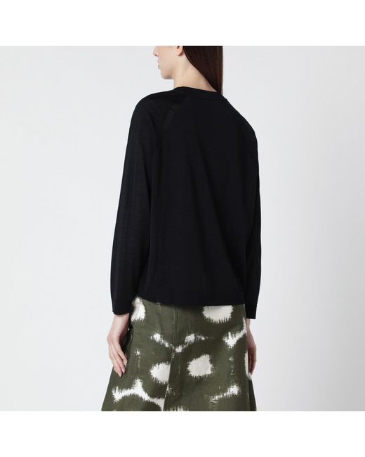 Roberto Collina Black Wool Crewneck Sweater
