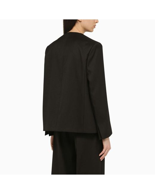 Giacca monopetto in raso nera di Calvin Klein in Black
