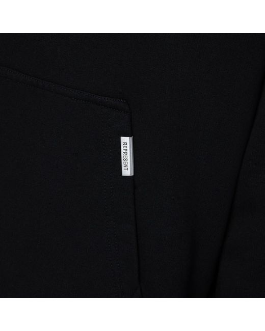 Felpa con cappuccio nera con logo di Represent in Black da Uomo