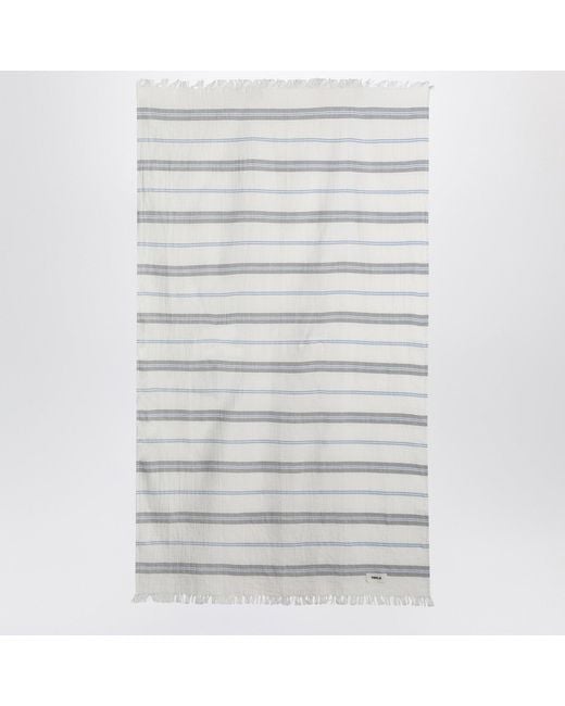 Tekla Gray Beach Towel With Striped Pattern for men
