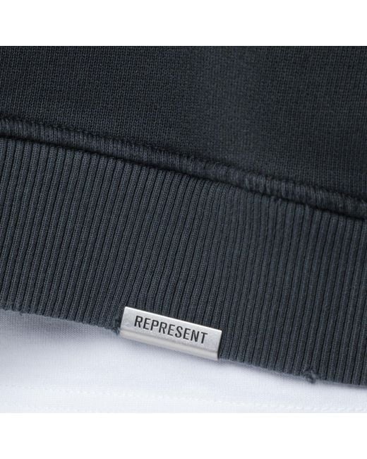 Represent Blue Washed-Effect Cotton Sweatshirt for men