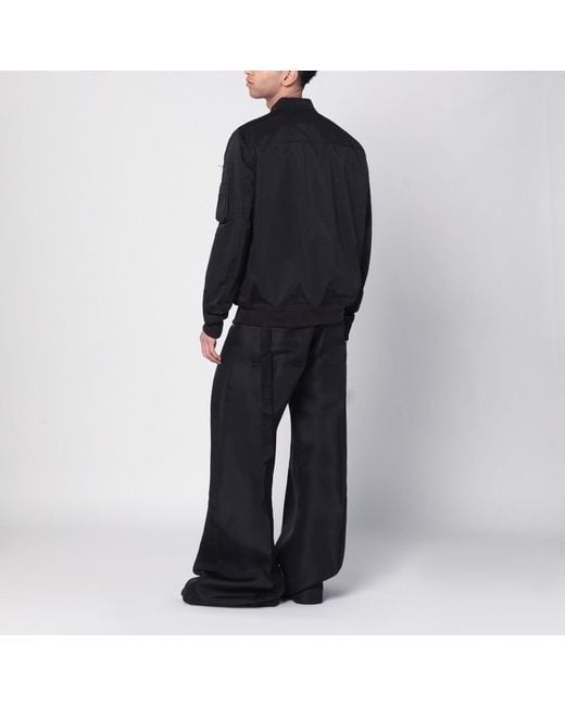 Rick Owens Black Bomber With Zipper for men