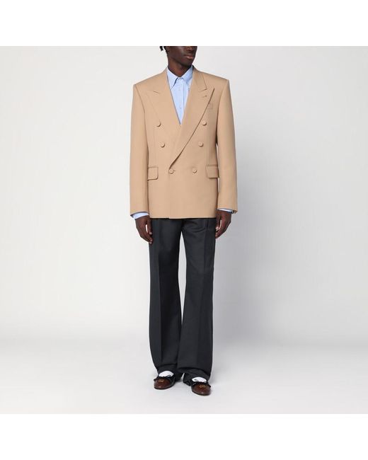 Valentino Natural Double-Breasted Jacket Camel Light for men