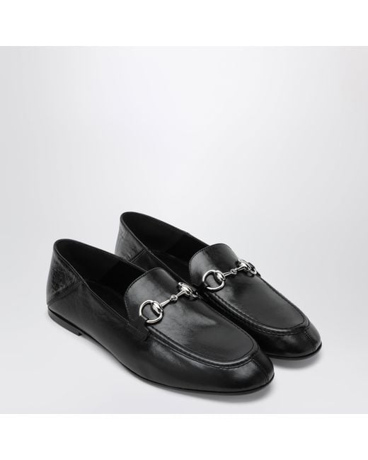 Gucci Black Jordaan Soft Horsebit Leather Loafers