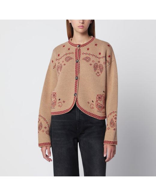 Alanui Natural Multicoloured Wool Jacquard Bandana Jacket