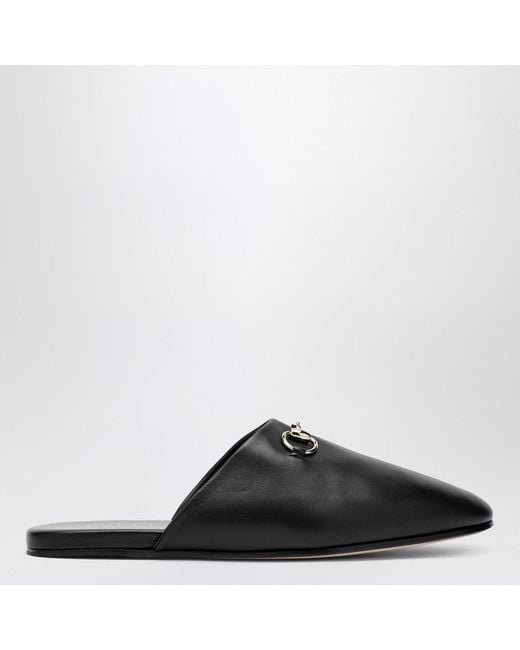 Gucci Black Mules With Horsebit for men