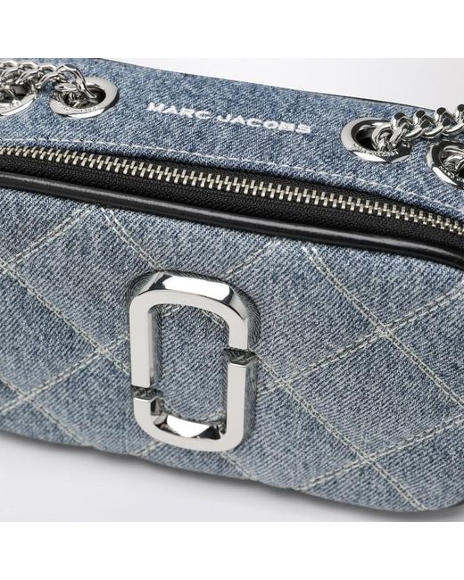 Marc Jacobs Gray Kleine Umhängetasche The Snapshot Aus Gestepptem Denim