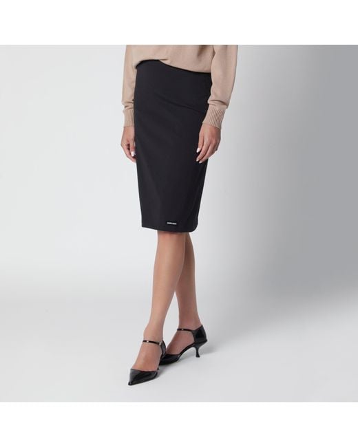 Miu Miu Black Stretch Poplin Pencil Skirt