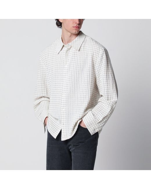 Séfr Gray Light Check-Pattern Shirt for men