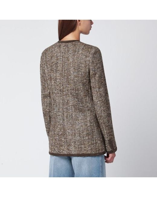 Golden Goose Deluxe Brand Brown Coffee-Colored Wool Tweed Jacket