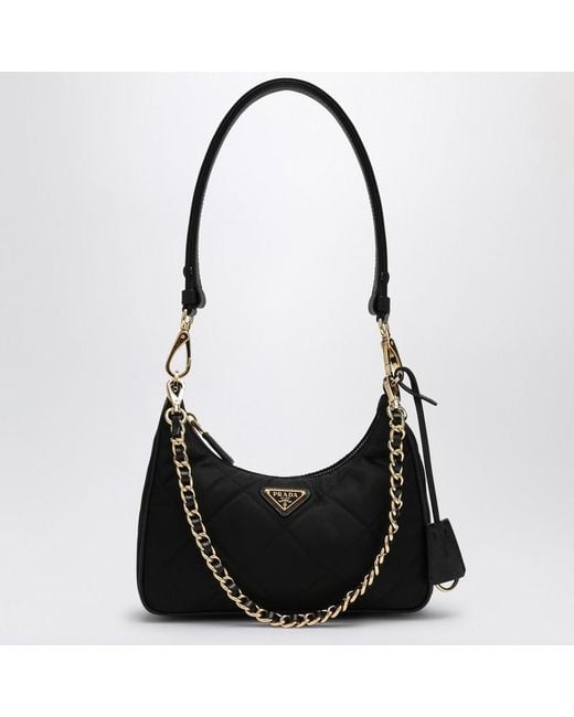 Mini borsa re-edition 1995 chaîne nera di Prada in Black