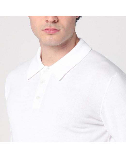 Roberto Collina Weißes Poloshirt Aus Baumwolle in White für Herren