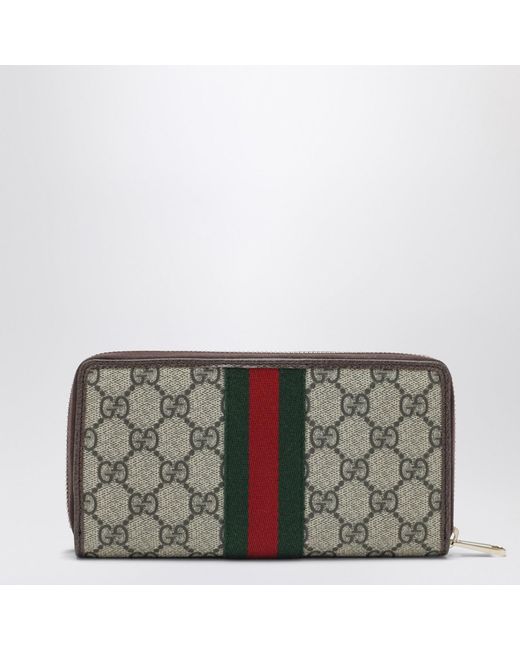 Gucci Gray Ophidia Zip-Around Wallet