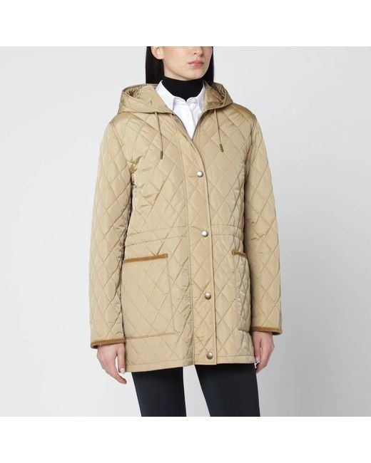 Burberry Natural Quilted Nylon Coat
