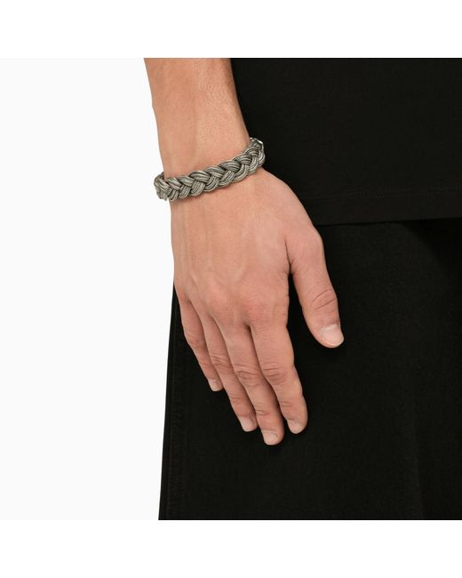 Emanuele Bicocchi Metallic Silver 925 15-strand Bracelet for men