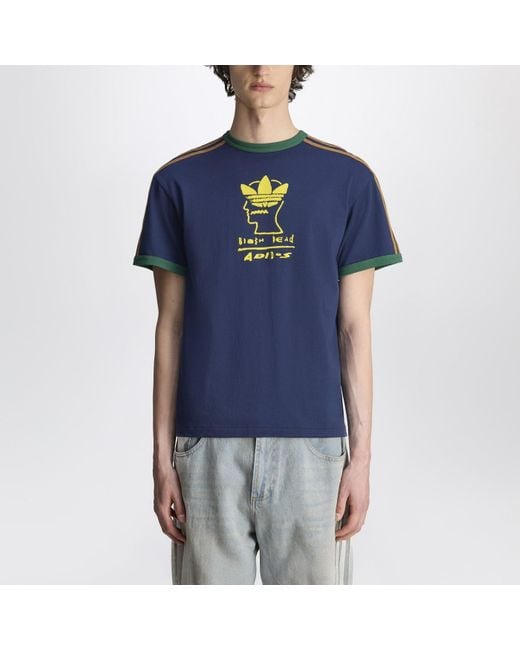 adidas x Brain Dead Blue Cotton T-shirt With Logo for men